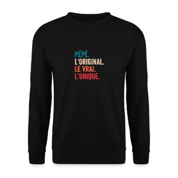 Opa Das Original Das Echte Das Einzigartige Geschenk - Unisex Pullover - Schwarz - Vorne - Alina (178cm) & Michal (187cm)