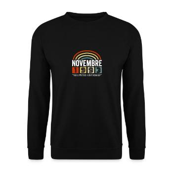 1993 November Birthday Gift. November 1993 - Unisex Sweatshirt - black - Front - Alina (178cm) & Michal (187cm)