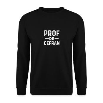 Prof. de cefran - Französischlehrer - Unisex Pullover - Schwarz - Vorne - Alina (178cm) & Michal (187cm)