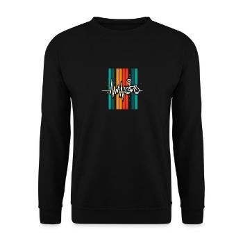 Vintage heartbeat bike - Unisex Sweatshirt - black - Front - Alina (178cm) & Michal (187cm)