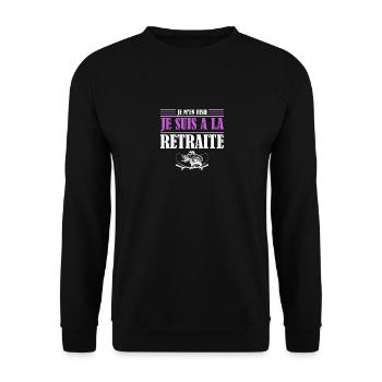 Je M'en Fish, Je suis A La Retraite - Sweat-shirt Unisexe - noir - Devant - Alina (178cm) & Michal (187cm)