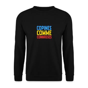 copines comme connasses - Sweat-shirt Unisexe - noir - Devant - Alina (178cm) & Michal (187cm)