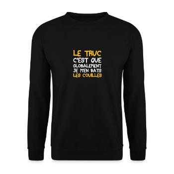The thing is that I don't give a damn - Unisex Sweatshirt - black - Front - Alina (178cm) & Michal (187cm)