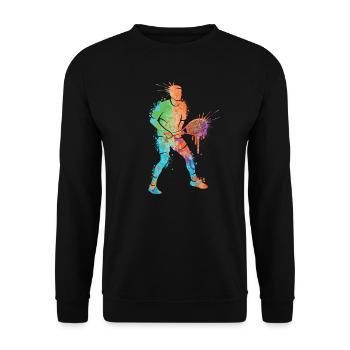 Tennis Spieler Jungen Mädchen Tennisspieler Kinder - Unisex Pullover - Schwarz - Vorne - Alina (178cm) & Michal (187cm)