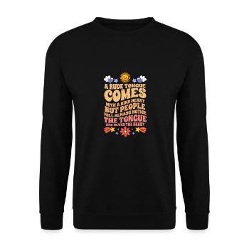 Langue grossière motivante et un bon cœur - Sweat-shirt Unisexe - noir - Devant - Alina (178cm) & Michal (187cm)