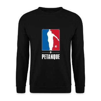 T shirt Bouliste Petanque - Français - idée cadeau - Sweat-shirt Unisexe - noir - Devant - Alina (178cm) & Michal (187cm)