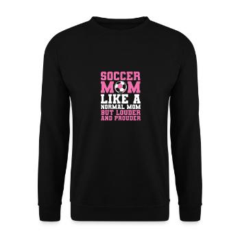 Fußballmama Fußball - Unisex Pullover - Schwarz - Vorne - Alina (178cm) & Michal (187cm)