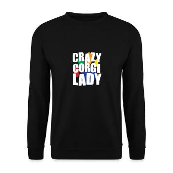 Crazy Corgi Dog Corgi Owner - Unisex Sweatshirt - black - Front - Alina (178cm) & Michal (187cm)