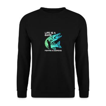 Angler fishing - Unisex Sweatshirt - black - Front - Alina (178cm) & Michal (187cm)