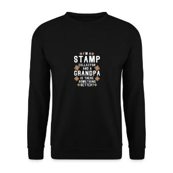 Stamps collect stamp collection - Unisex Sweatshirt - black - Front - Alina (178cm) & Michal (187cm)