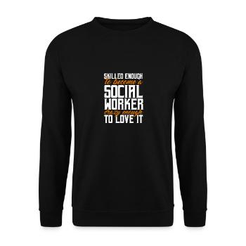 Travailleurs sociaux Travail social Travail social - Sweat-shirt Unisexe - noir - Devant - Alina (178cm) & Michal (187cm)