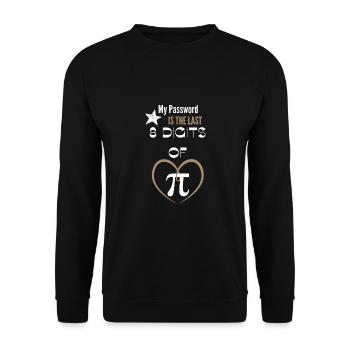 Mein Passwort ist die letzten 8 Ziffern von Pi Mathematic - Unisex Pullover - Schwarz - Vorne - Alina (178cm) & Michal (187cm)