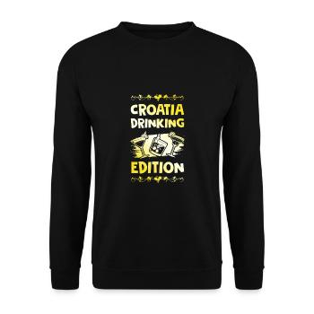 Croatia Drinking Saying - Unisex Sweatshirt - black - Front - Alina (178cm) & Michal (187cm)