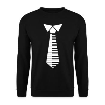 Niedliches Klavier für Männer Frauen Klavierkrawatte Keyboarder - Unisex Pullover - Schwarz - Vorne - Alina (178cm) & Michal (187cm)