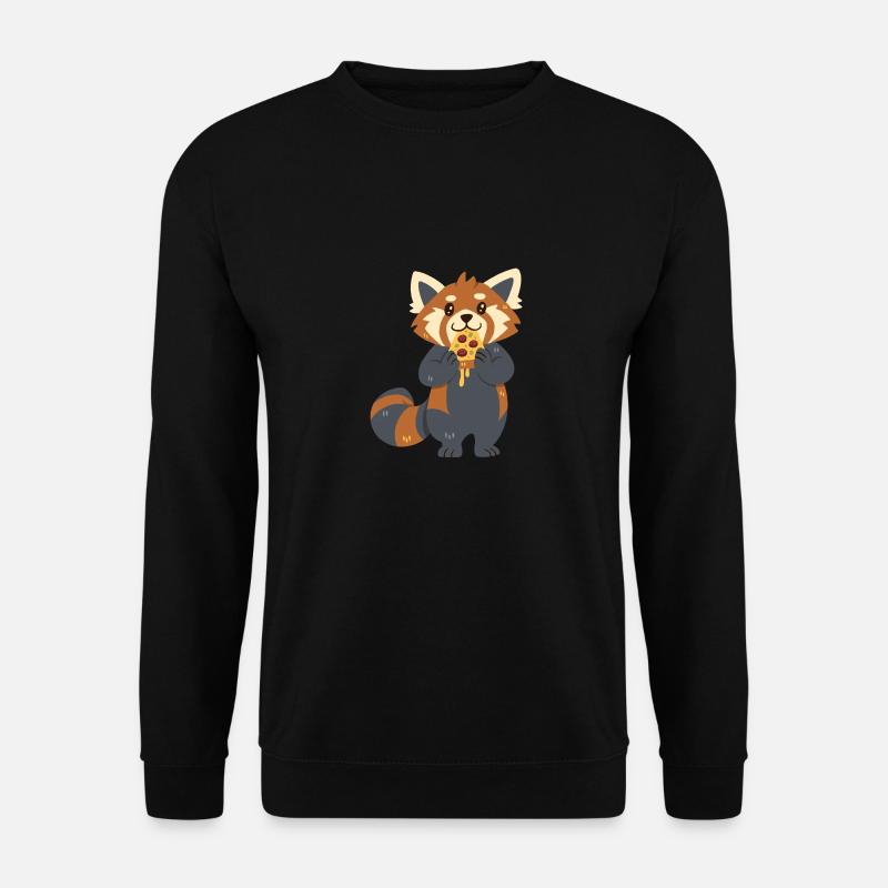 Red Panda with Pizza - Unisex Sweatshirt - black
