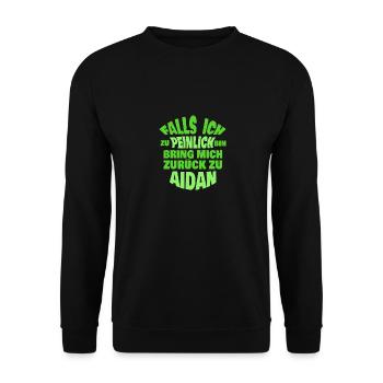 Enterrement de vie de garçon Aidan - Sweat-shirt Unisexe - noir - Devant - Alina (178cm) & Michal (187cm)