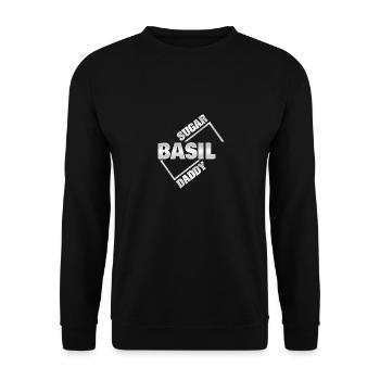 Basil als Sugardaddy - Unisex Pullover - Schwarz - Vorne - Alina (178cm) & Michal (187cm)