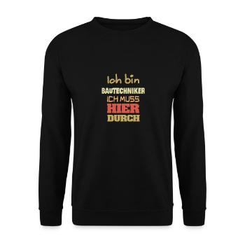 Bautechniker als Beruf - Unisex Pullover - Schwarz - Vorne - Alina (178cm) & Michal (187cm)