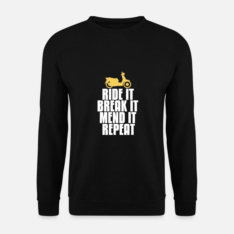 Mofa Retro Moped Zweitaktfahrer Vintage Geschenk - Unisex Pullover - Schwarz