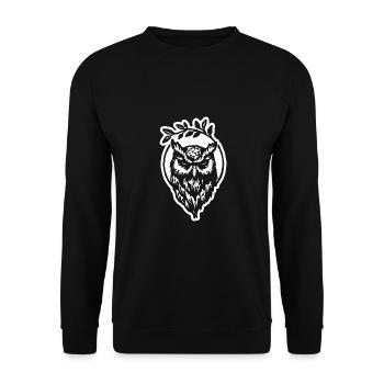 Eule - Unisex Pullover - Schwarz - Vorne - Alina (178cm) & Michal (187cm)