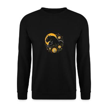 Black and Orange Typography T shirt - Unisex Pullover - Schwarz - Vorne - Alina (178cm) & Michal (187cm)