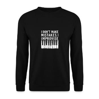 T-shirt piano - Sweat-shirt Unisexe - noir - Devant - Alina (178cm) & Michal (187cm)