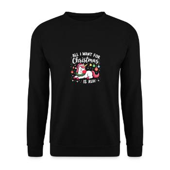 Weihnachts-Sprüche - Herren & Damen - Unisex Pullover - Schwarz - Vorne - Alina (178cm) & Michal (187cm)
