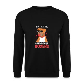 Chien Boxer - Sweat-shirt Unisexe - noir - Devant - Alina (178cm) & Michal (187cm)