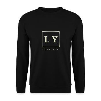 Liebe - Unisex Pullover - Schwarz - Vorne - Alina (178cm) & Michal (187cm)