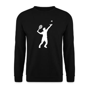 Badminton joueur graphiques blanc - Sweat-shirt Unisexe - noir - Devant - Alina (178cm) & Michal (187cm)
