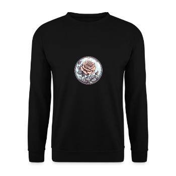 Vintage Rose - Unisex Pullover - Schwarz - Vorne - Alina (178cm) & Michal (187cm)
