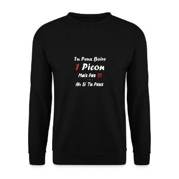 Tu peux noire un picon - Sweat-shirt Unisexe - noir - Devant - Alina (178cm) & Michal (187cm)