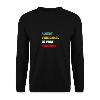 ALBERT - Sweat-shirt Unisexe - noir - Devant - Alina (178cm) & Michal (187cm)