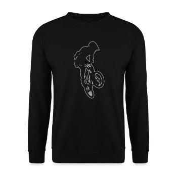 dames vélo bmx jeunes hommes bmx vélo bmx - Sweat-shirt Unisexe - noir - Devant - Alina (178cm) & Michal (187cm)