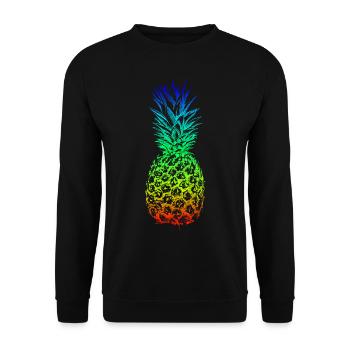 Regenbogen Ananas Hawaii Sommer Design für - Unisex Pullover - Schwarz - Vorne - Alina (178cm) & Michal (187cm)