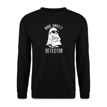 Halloween Humor Funny Ghost Boo Sheet Detector - Unisex Sweatshirt - black - Front - Alina (178cm) & Michal (187cm)