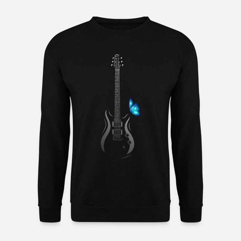 Guitare avec papillon - Sweat-shirt Unisexe - noir
