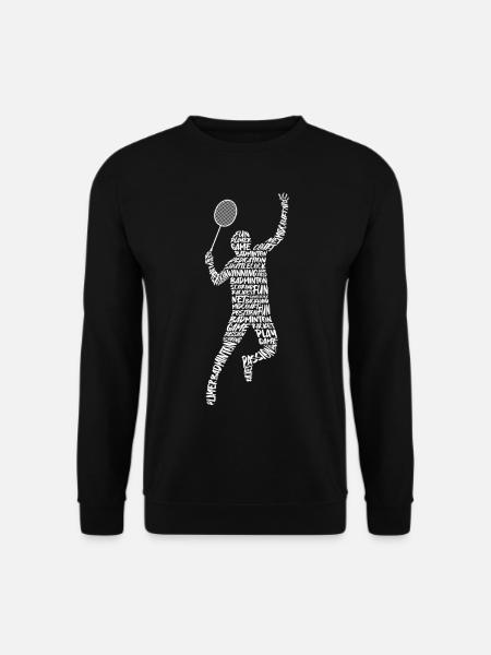Badmintonspieler Badminton Typografie Federball - Unisex Pullover - Schwarz