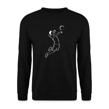 Volleyball Schmetterball Symbol Beachvolleyball - Unisex Pullover - Schwarz - Vorne - Alina (178cm) & Michal (187cm)