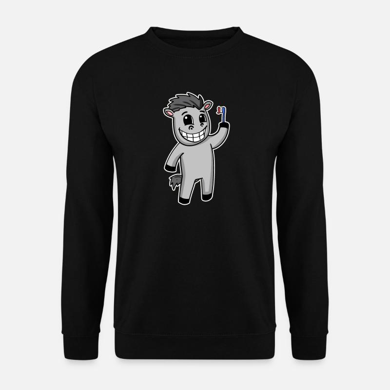Cheval avec brosse à dents - Sweat-shirt Unisexe - noir