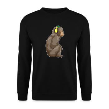 Musique casque Monkey - Sweat-shirt Unisexe - noir - Devant - Alina (178cm) & Michal (187cm)