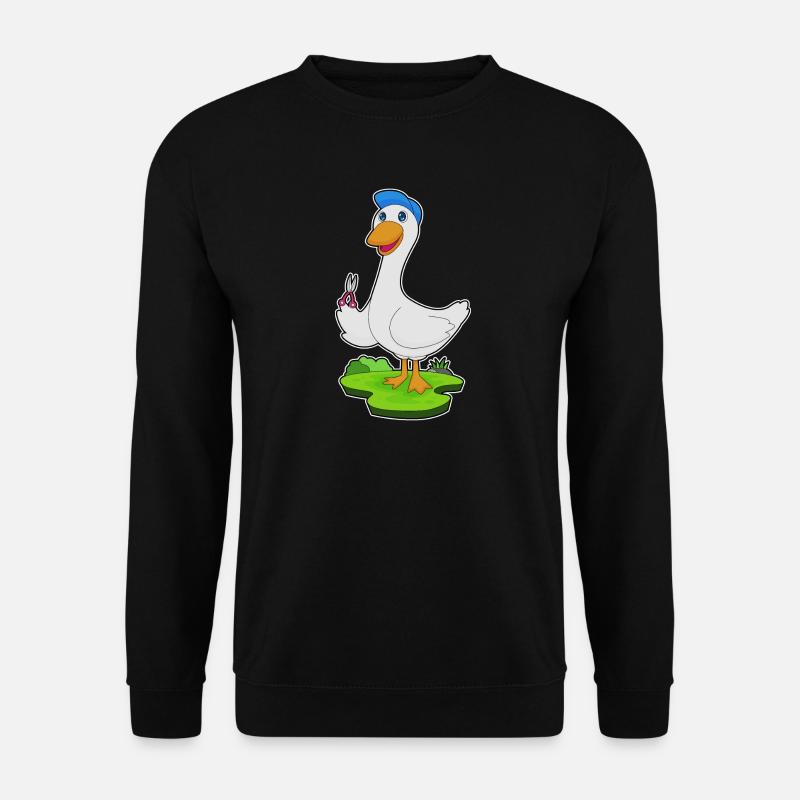 Ente Friseur Schere - Unisex Pullover - Schwarz