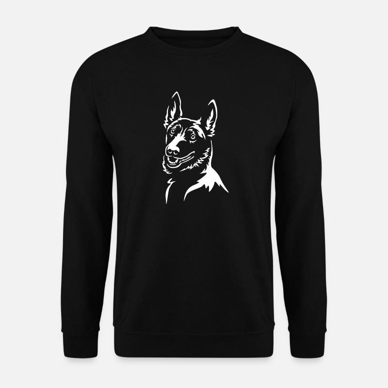Malinois Kopf "Black Edition" - Unisex Pullover - Schwarz