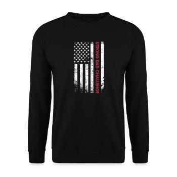 Strong Dad Challenge Flag - Unisex Sweatshirt - black - Front - Alina (178cm) & Michal (187cm)
