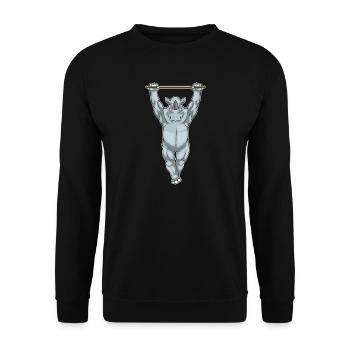 Rhino Bodybuilder Pull-Ups Musculation - Sweat-shirt Unisexe - noir - Devant - Alina (178cm) & Michal (187cm)