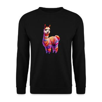 Alpaca - Unisex Sweatshirt - black - Front - Alina (178cm) & Michal (187cm)