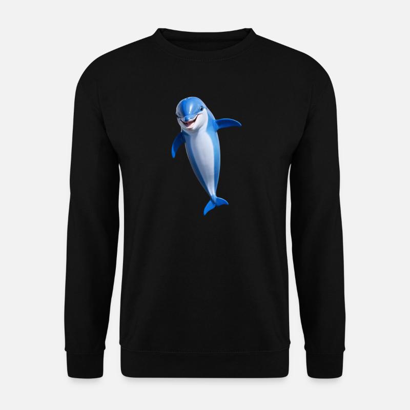 Fröhlicher Delphin - Unisex Pullover - Schwarz