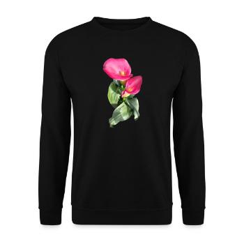 CALLASPink Calla Blossom Magic - Unisex Sweatshirt - black - Front - Alina (178cm) & Michal (187cm)