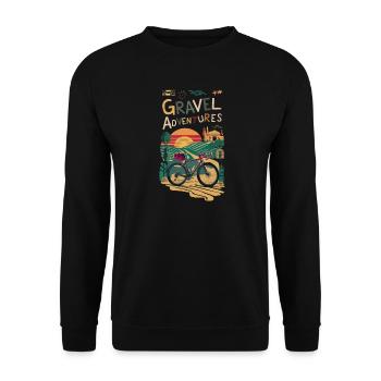Gravel Adventures Cyclisme - Sweat-shirt Unisexe - noir - Devant - Alina (178cm) & Michal (187cm)