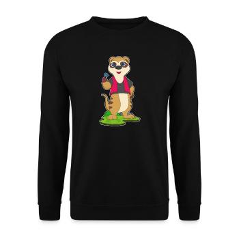 Erdmännchen Dart Dartpfeil - Unisex Pullover - Schwarz - Vorne - Alina (178cm) & Michal (187cm)